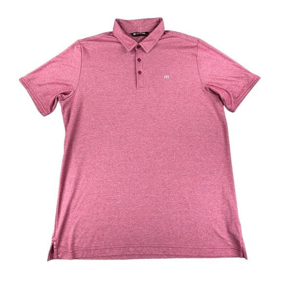 Travis Mathew Polo Shirt Mens XL Heathered Pink Golf Peru - Picture 1 of 7